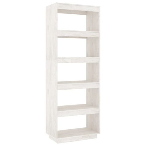 Vidaxl Bibliothèque/Séparateur De Pièce Blanc 60x35x167 Cm Pin Massif