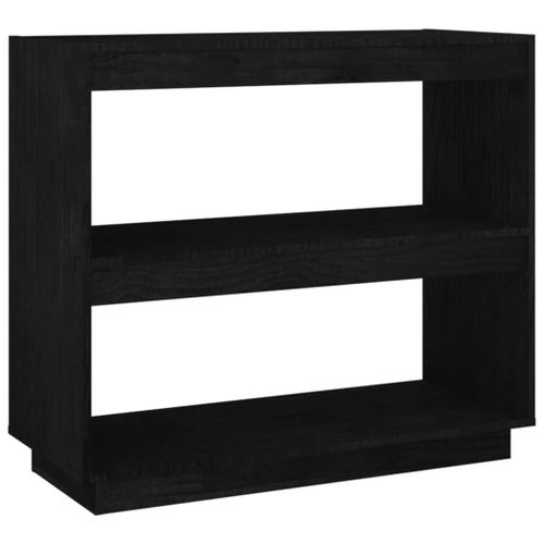 Vidaxl Bibliothèque Noir 80x35x71 Cm Bois De Pin Massif