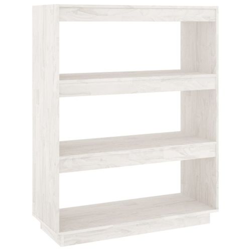 Vidaxl Bibliothèque/Séparateur De Pièce Blanc 80x35x103 Cm Bois De Pin
