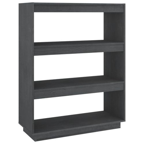 Vidaxl Bibliothèque/Séparateur De Pièce Gris 80x35x103 Cm Pin Massif