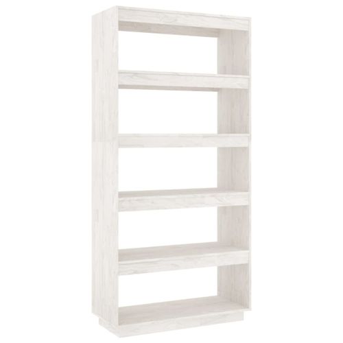 Vidaxl Bibliothèque/Séparateur De Pièce Blanc 80x35x167 Cm Pin Massif