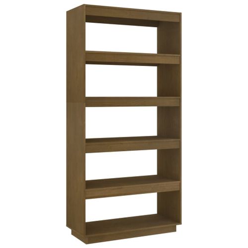 Vidaxl Bibliothèque/Séparateur De Pièce Marron Miel 80x35x167 Cm Pin