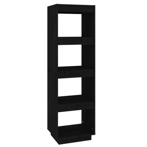Vidaxl Bibliothèque/Séparateur De Pièce Noir 40x35x135 Cm Pin Massif