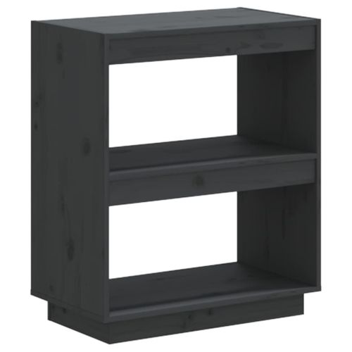 Vidaxl Bibliothèque Gris 60x35x71 Cm Bois De Pin Massif