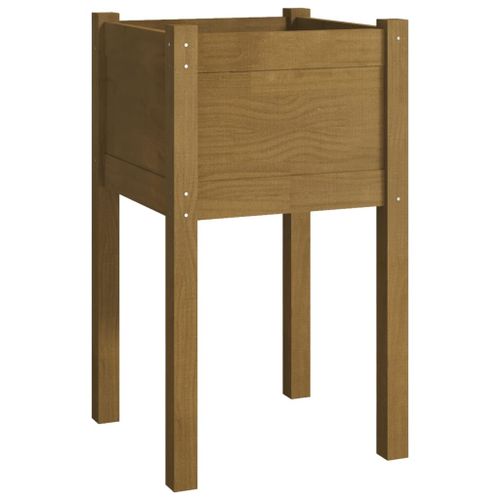 Vidaxl Jardinière D'extérieur Marron Miel 40x40x70 Cm Pin Massif
