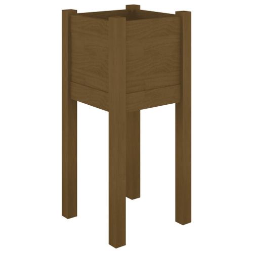 Vidaxl Jardinière D'extérieur Marron Miel 31x31x70 Cm Bois De Pin