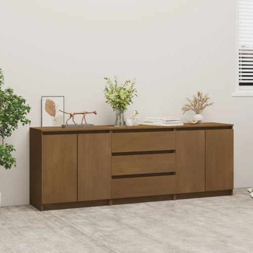 Vidaxl Armoire D'appoint Marron Miel 180x36x65 Cm Bois De Pin Massif