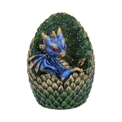 Lava Baby Dragon Oeuf Résine Sculpture Maison Statue Ornement Décor (bleu)
