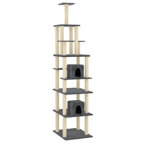 Vidaxl Arbre À Chat Avec Griffoirs En Sisal Gris Foncé 216 Cm