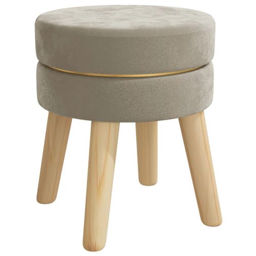 Vidaxl Tabouret Rond Gris Foncé Velours