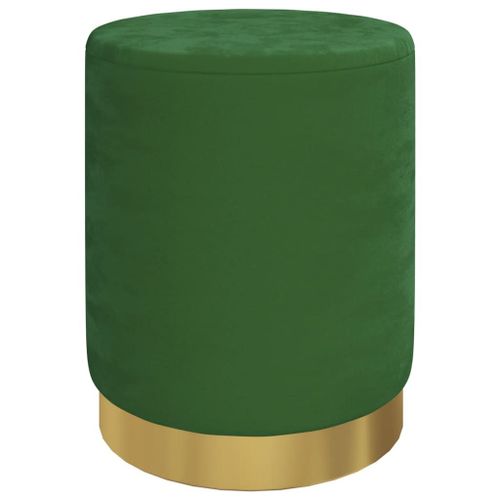 Vidaxl Tabouret De Rangement Rond Vert Velours