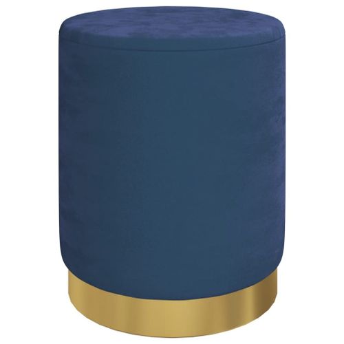 Vidaxl Tabouret De Rangement Rond Bleu Velours