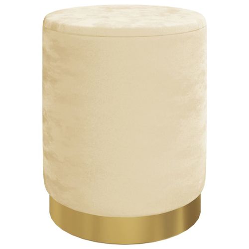 Vidaxl Tabouret De Rangement Rond Abricot Velours