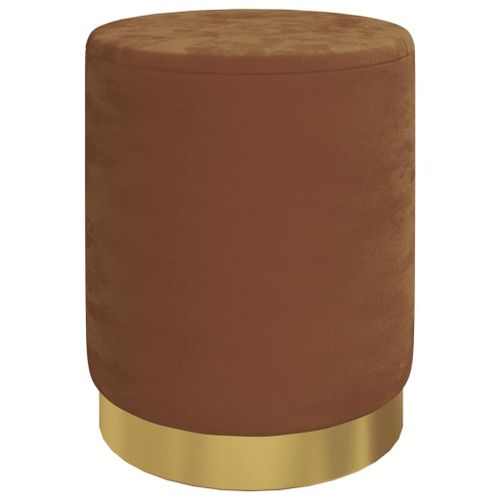 Vidaxl Tabouret De Rangement Rond Marron Velours