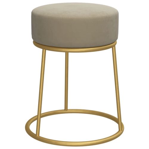 Vidaxl Tabouret Rond Gris Fonc¿¿ Velours
