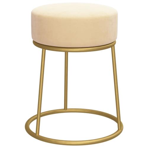 Vidaxl Tabouret Rond Abricot Velours