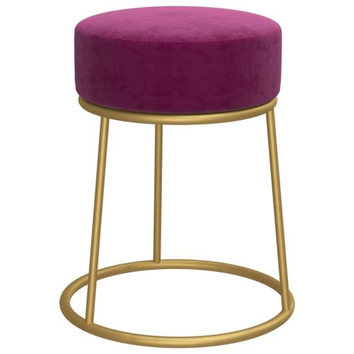 Vidaxl Tabouret Rond Violet Velours