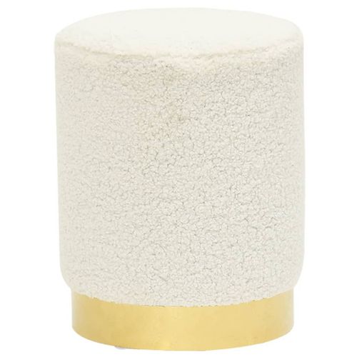 Vidaxl Tabouret Rond Blanc Molleton