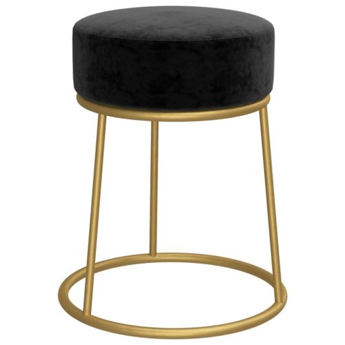 Vidaxl Tabouret Rond Noir Velours