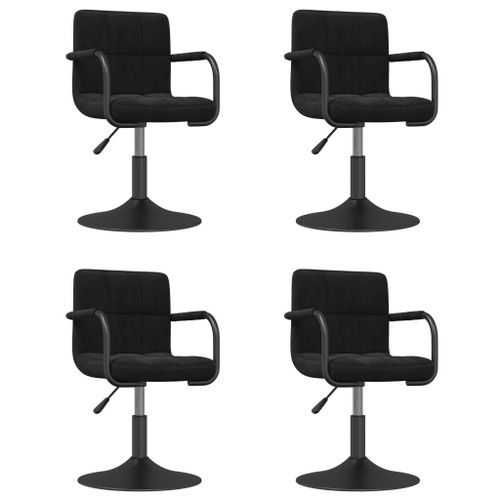 Vidaxl Chaises Pivotantes De Salle À Manger 4 Pcs Noir Velours