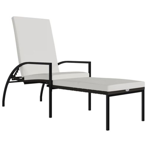 Vidaxl Chaise Longue Avec Repose-Pied Résine Tressée Marron
