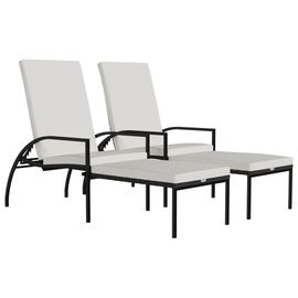 Vidaxl Chaises Longues Avec Repose-Pied 2 Pcs Résine Tressée Marron