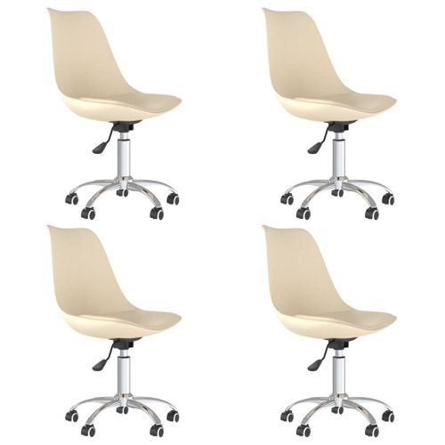 Vidaxl Chaises Pivotantes De Salle À Manger 4 Pcs Crème Tissu