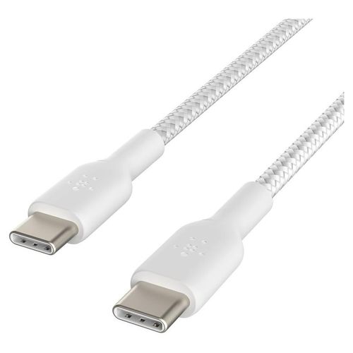 Belkin BOOST CHARGE - Câble USB - 24 pin USB-C (M) pour 24 pin USB-C (M) - USB 2.0 - 3 A - 1 m - USB Power Delivery (60W) - blanc (pack de 2)