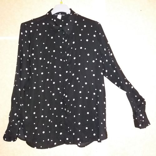 Chemisier H & M Noir À Pois Blancs, Taille Europe 46