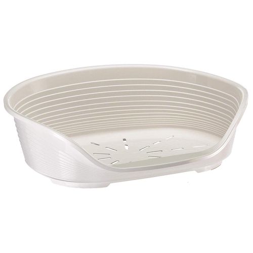 Ferplast Plastique Pour Chiens Et Chats Siesta Deluxe 2 Panier Pour Animaux 2 Fond Perforé Anti-Dérapant Appui-Tête Confortable 49 X 36 X H 17 5 Cm Blanc