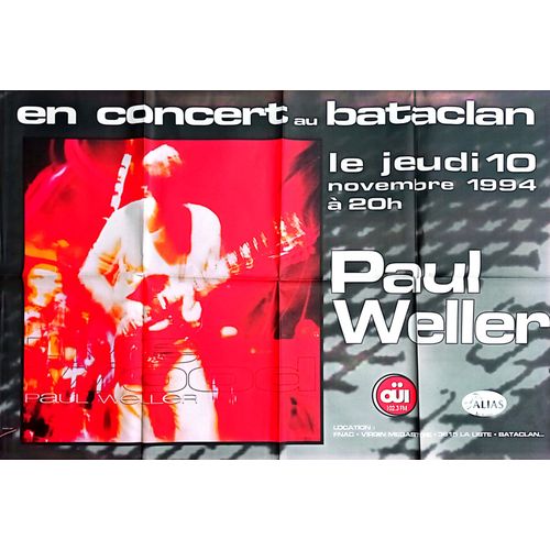 Affiche Du Concert De Paul Weller Au Bataclan En 1994. 120 X 80 Cm.