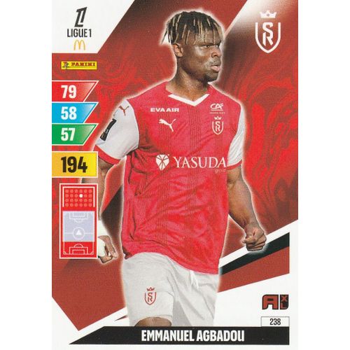 Carte Foot Panini Adrenalyn Xl - N° 238 - Foot 2024 / 2025 - Emmanuel Agbadou - Reims