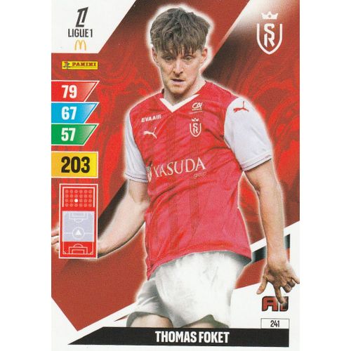 Carte Foot Panini Adrenalyn Xl - N° 241 - Foot 2024 / 2025 - Thomas Foket - Reims