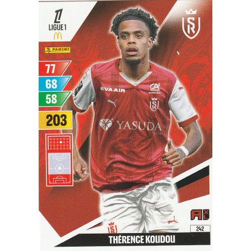 Carte Foot Panini Adrenalyn Xl - N° 242 - Fooy 2024 / 2025 - Therence Koudou - Reims