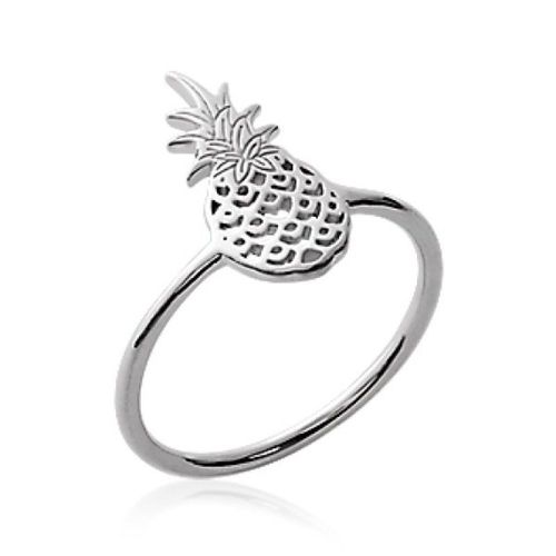 Bague Fantaisie Ananas Femme - Argent Massif 925/1000 Rhodié