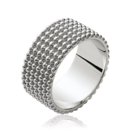 Bague Tube Jonc Boules Femme - Argent Massif 925/000 Rhodié
