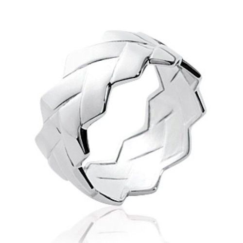 Bague Anneau Pointe De Hongrie Femme - Argent 925/1000 Massif Rhodié