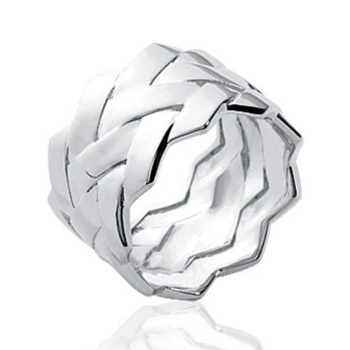 Bague Tube Pointe De Hongrie Femme - Argent Massif 925/000 Rhodié