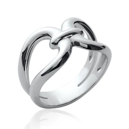 Bague Boucle Scellée Femme - Argent 925/1000 Massif Rhodié