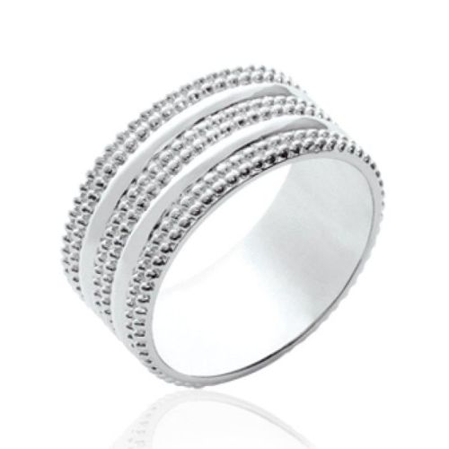 Bague Boules Femme - Argent Massif 925/000 Rhodié