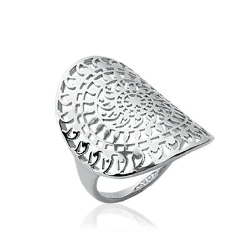 Bague Grand Soleil Dentelle Femme - Argent 925/1000 Massif Rhodié