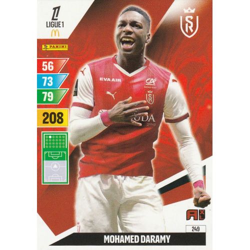 Carte Foot Panini Adrenalyn Xl - N° 249 - Foot 2024 / 2025 - Mohamed Daramy - Reims