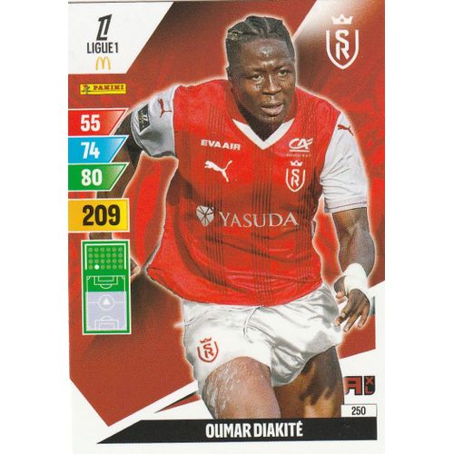 Carte Foot Panini Adrenalyn Xl - N° 250 - Foot 2024 / 2025 - Oumar Diakite - Reims