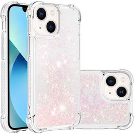Coque Pour Apple Iphone 13 Mini, Coin Airbag Antichute Paillettes Sables Mouvants Coque Tpu Bumper Sparkle Case Compatible Avec Apple Iphone 13 Mini. Ybw Star Pink
