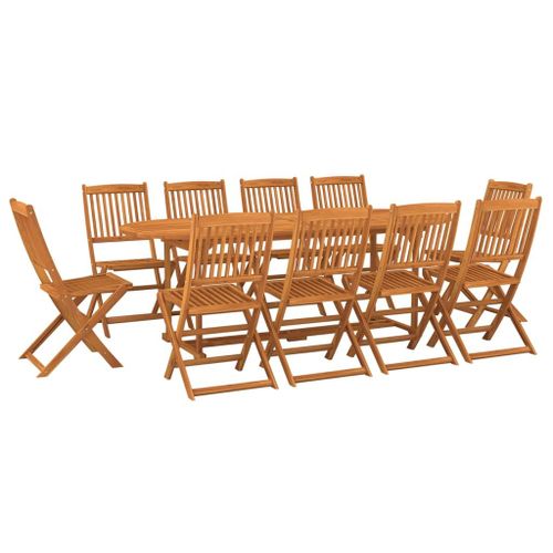 Vidaxl Ensemble À Manger De Jardin 11 Pcs Bois D'acacia Massif