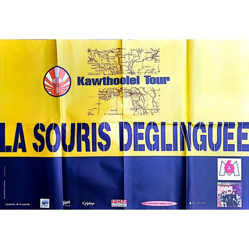 Affiche De Concert De La Souris Déglinguée. Kawthoolei Tour 1996. La Cigale. 80 X 120 Cm