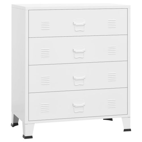 Vidaxl Armoire À Tiroirs Industrielle Blanc 78x40x93 Cm Métal