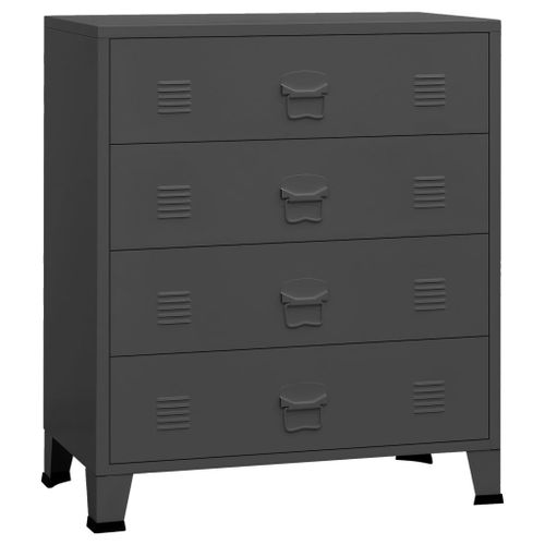 Vidaxl Armoire À Tiroirs Industrielle Anthracite 78x40x93 Cm Métal