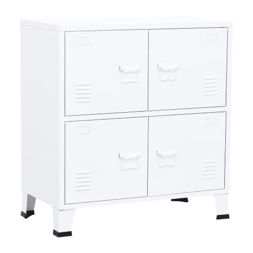Vidaxl Coffre De Rangement Industriel Blanc 75x40x80 Cm Acier