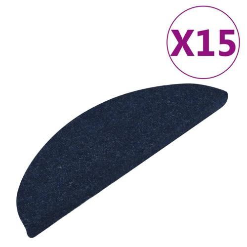 Vidaxl Tapis D'escalier Autocollants 15 Pcs 56x20 Cm Bleu